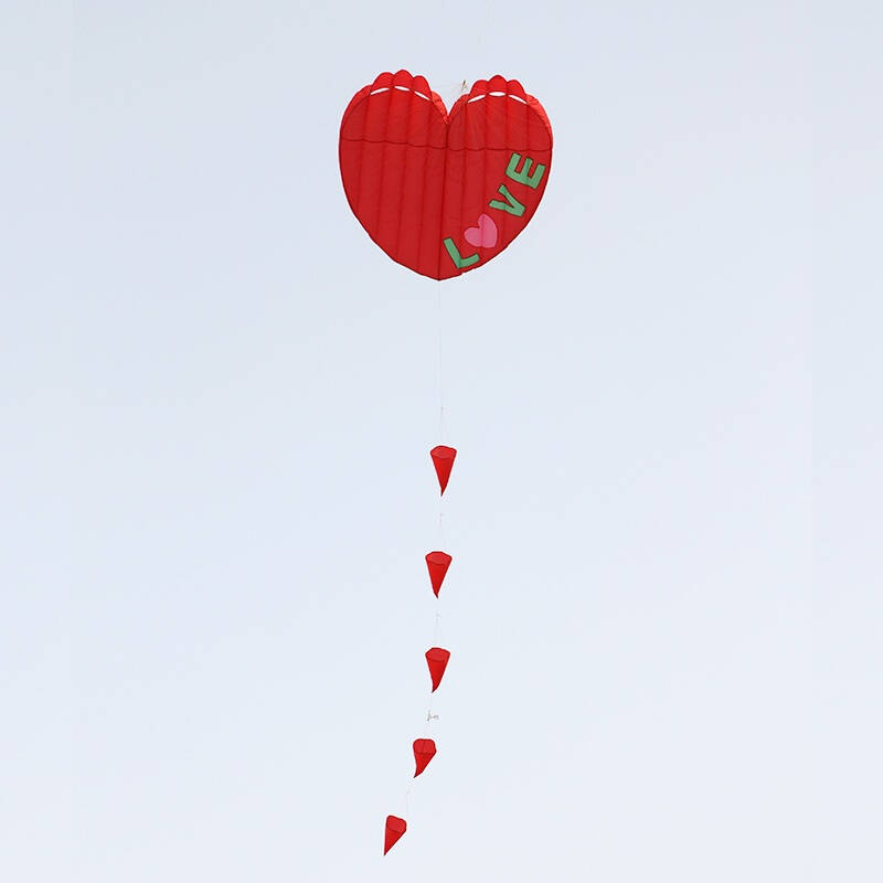 天际漫步者 5米小红心 中国心 love爱心 软体风筝 可配线轮 love爱心