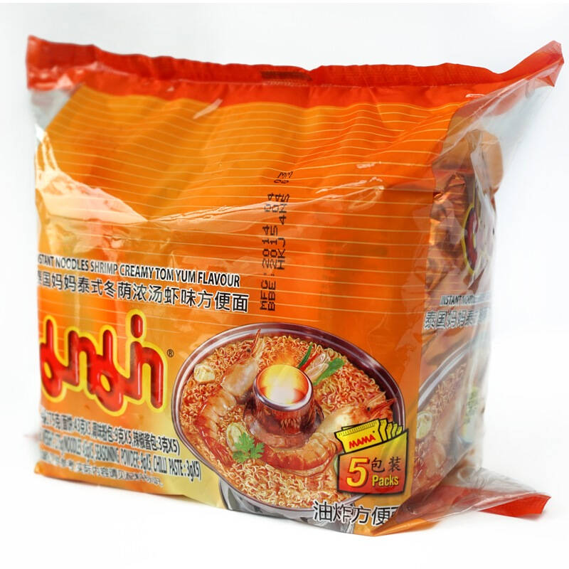 泰国进口 妈妈(mama) 泰式冬荫浓汤虾味方便面 275g 五联包