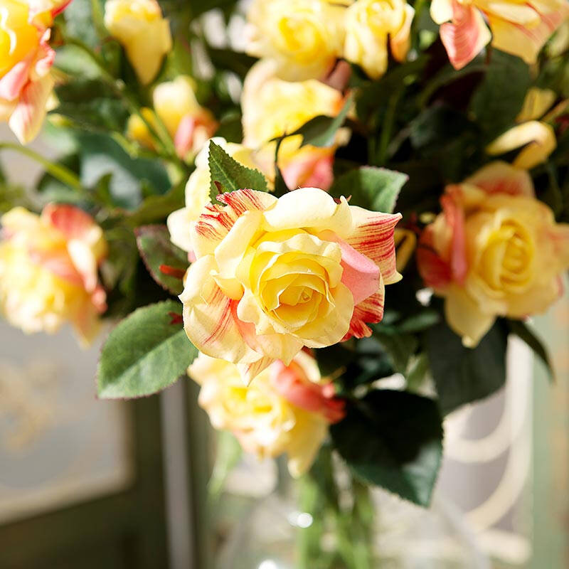 奇居良品 高档绢花假花高仿真花艺 多头迷你小玫瑰花瓶花艺 单支 迷你小玫瑰深粉 其他 - 京东