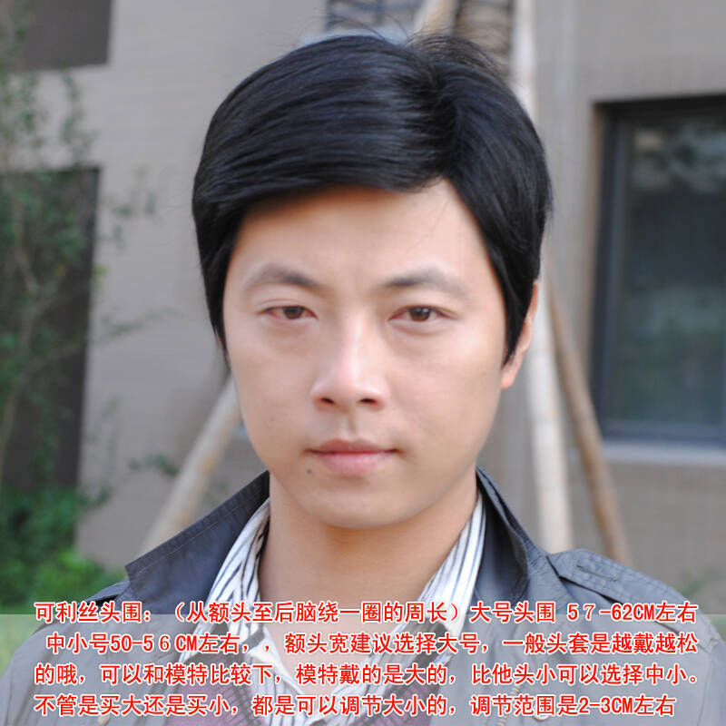 可利丝真发假发男真人发短发逼真帅气全手织中老年青年头套l045 aa款