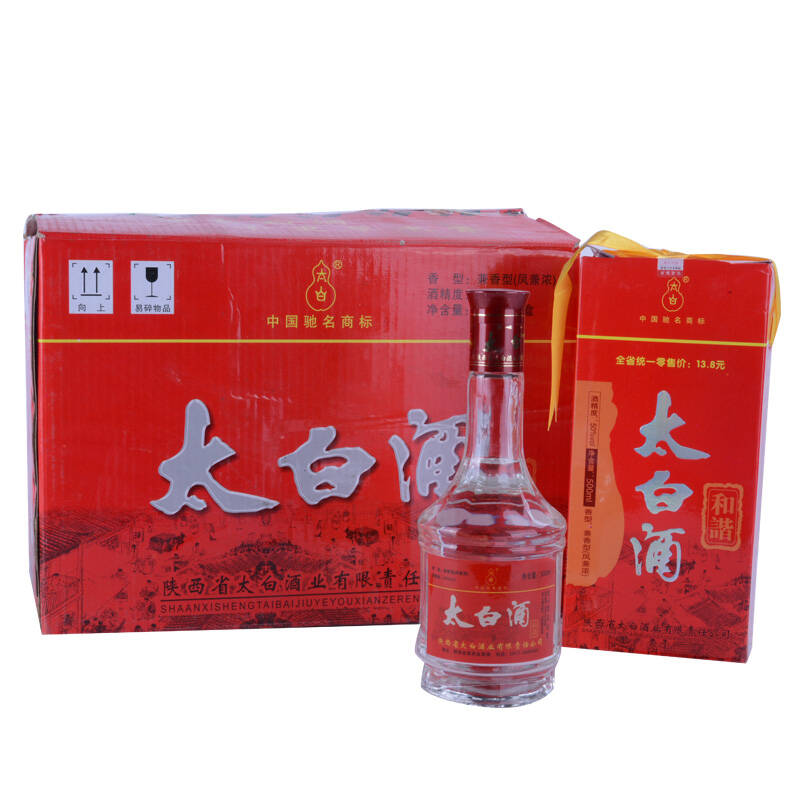 陈年老酒 太白酒(和谐)2008年 50度 500ml*6瓶 整箱