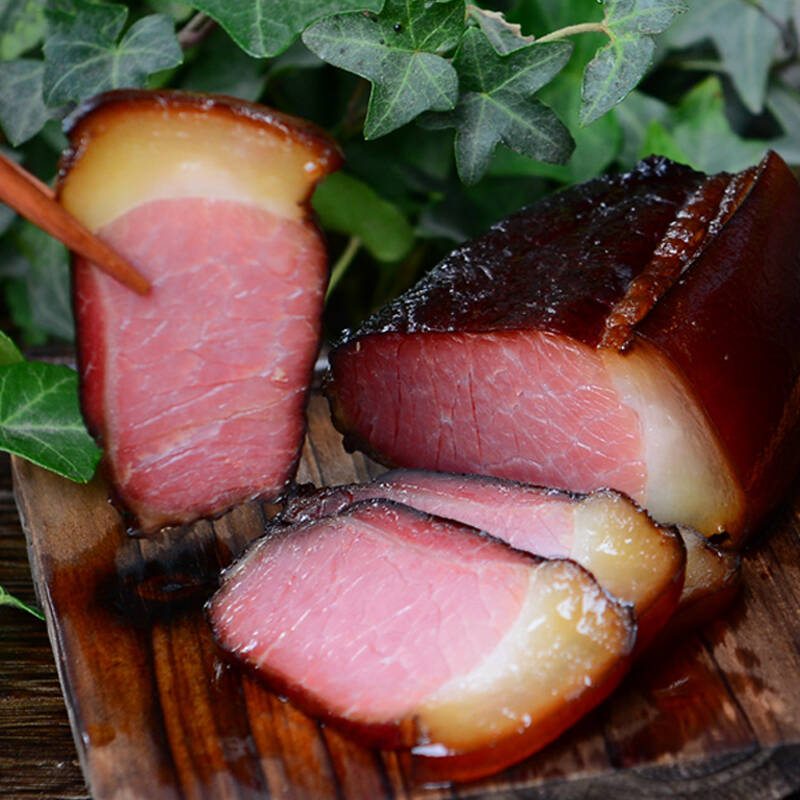 四川腊肉腊味烟熏肉400g培根农家自制烟熏后腿腊肉腊肠 五花肉腊肉