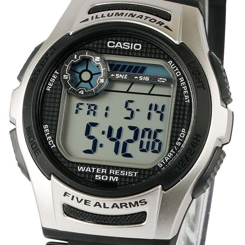 【全国联保】卡西欧(casio)手表电子树脂防水防震报警运动男表 w-213