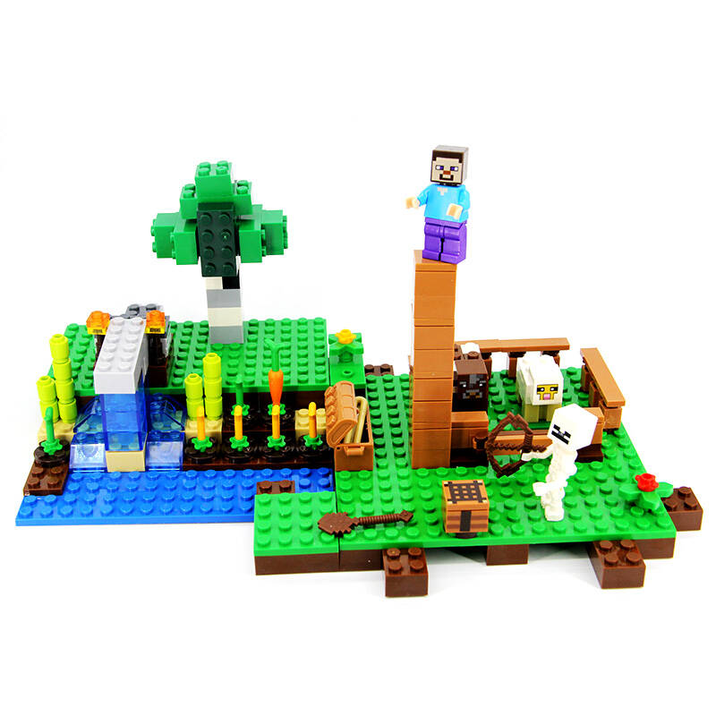 新诚优品 我的世界玩具公仔 游戏人仔益智拼插积木玩具盒装 农场场景