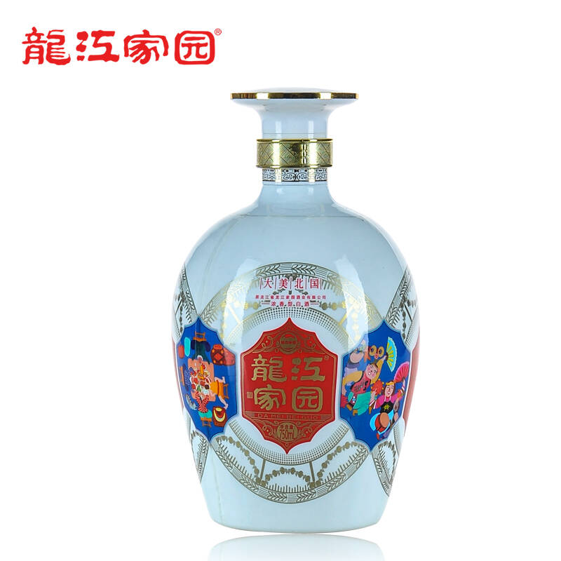 龙江家园 大美北国 坛装白酒东北酒 42度750ml 瓷瓶盒装大坛子酒