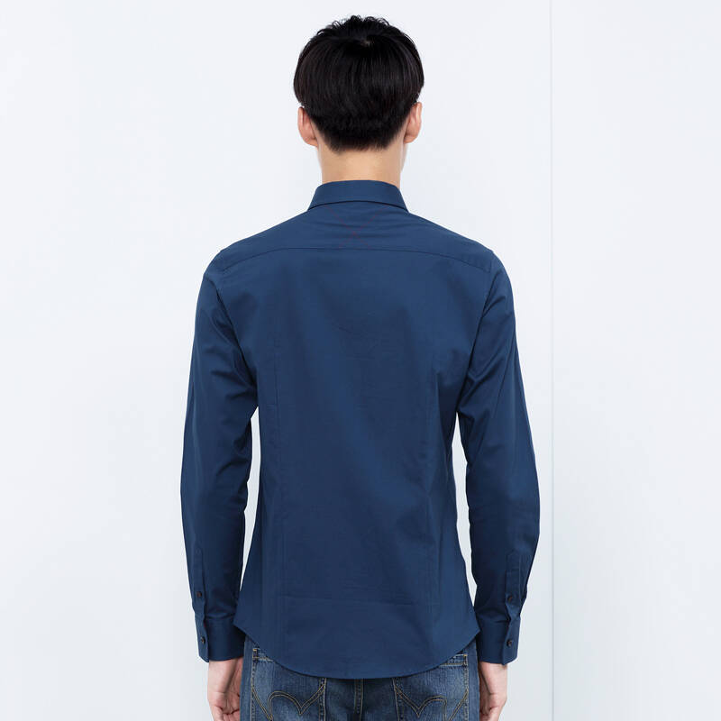 jeans男装秋装 藏青色长袖衬衫#43603108 深蓝色