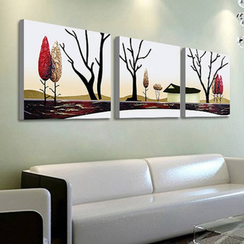 珊曼 客厅装饰画现代简约挂画风景画三联无框画沙发背景墙餐厅墙画 3