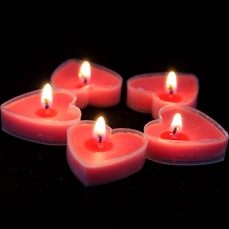 仕彩 情人节浪漫蜡烛 心形薄铝装蜡烛求婚表白蜡烛 香薰喜庆告白蜡烛