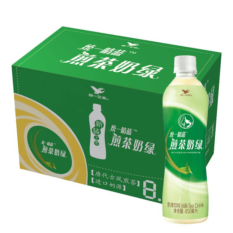 统一 煎茶奶绿450ml*15瓶 整箱