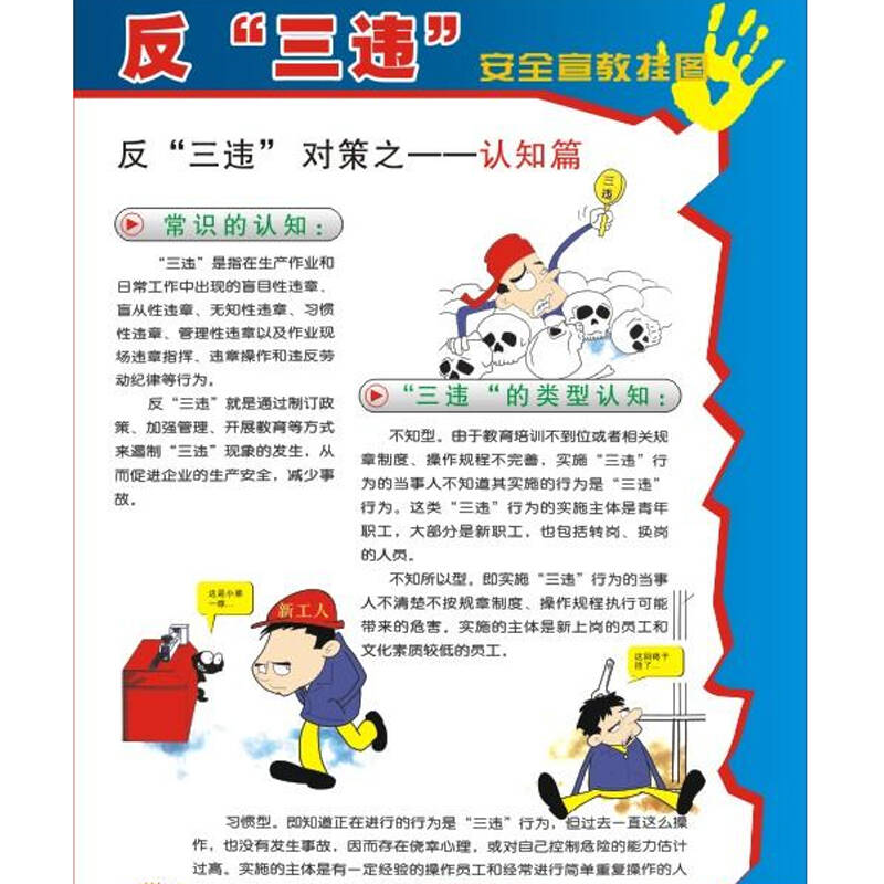 正版 反三违安全宣传挂图 2014安全月挂图 6张/套