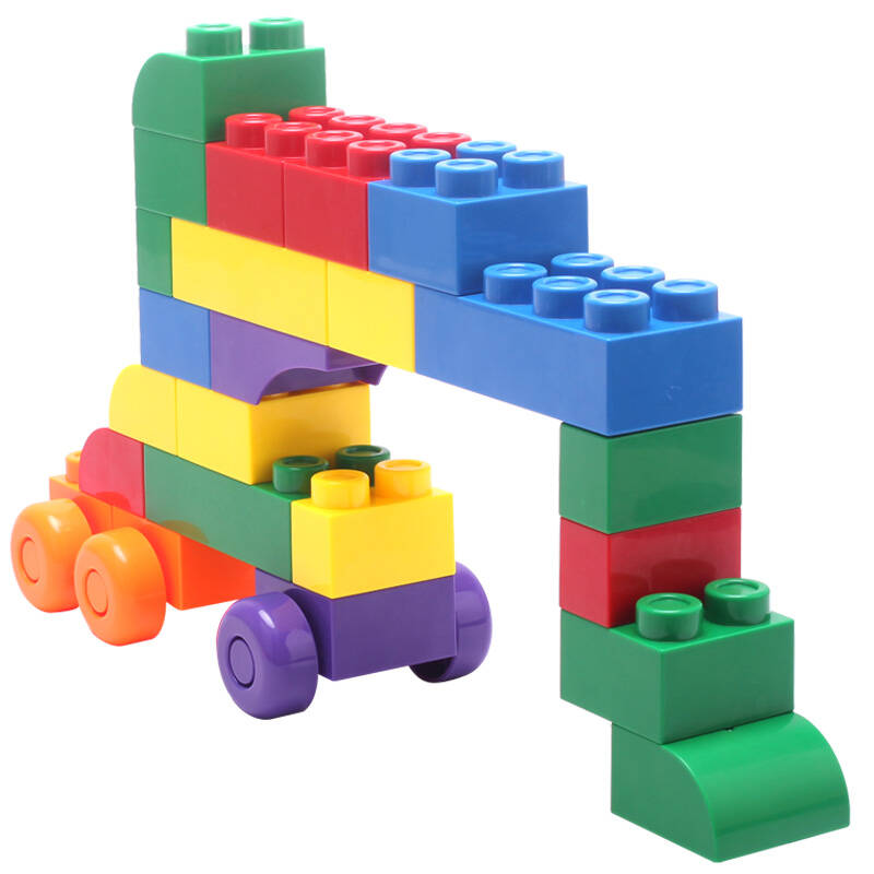开心玛特 乐高式大块积木桶装 拼插拼装儿童玩具 36粒