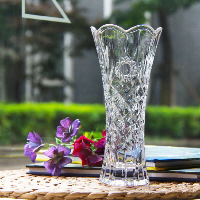 messaline 玻璃花瓶 仿水晶花瓶 太阳花花瓶 装饰摆件
