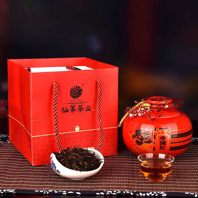仙第中国红金骏眉红茶 2015新茶 散装茶叶 高档瓷罐金骏眉100g