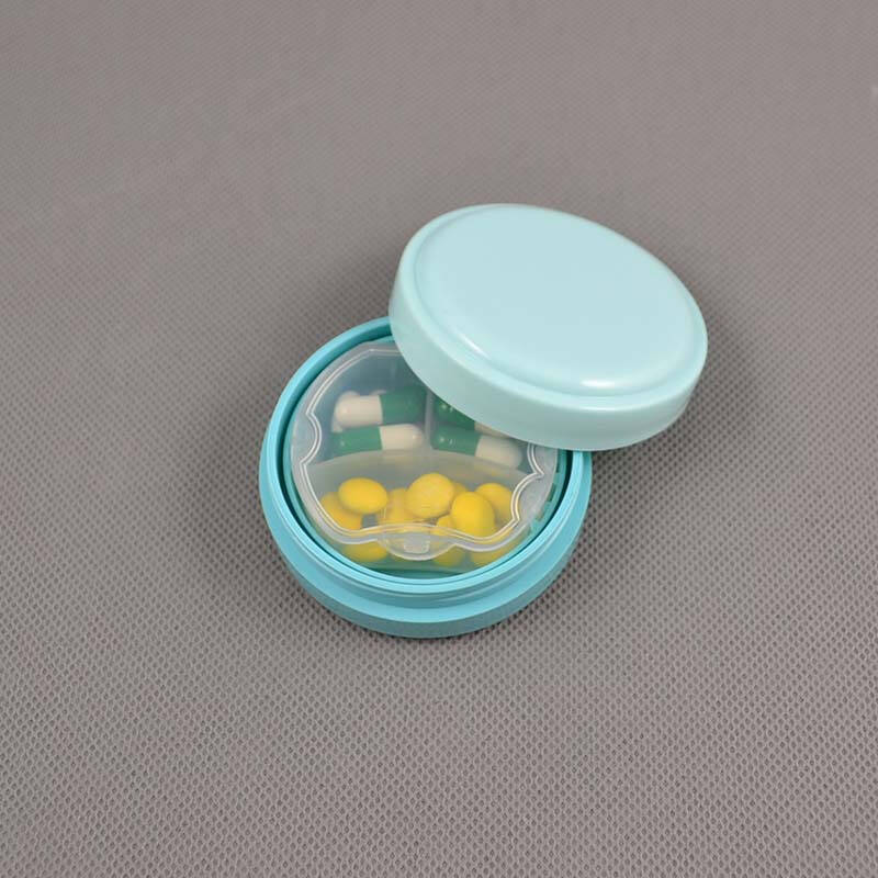 暖烘烘 圆形3格随身便携小药盒 药片分装药盒子 旅行药盒密封药盒 6*2