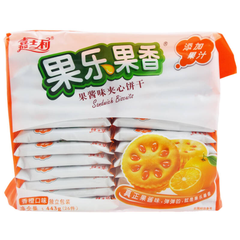 嘉士利 果乐果香 443g 袋装 多种口味可选 果酱味夹心
