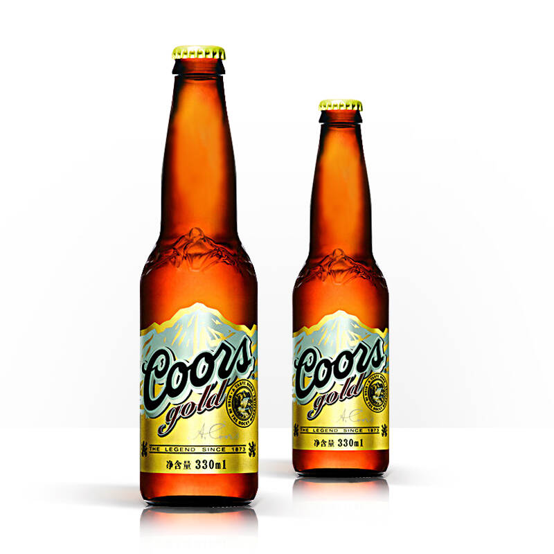 银子弹coors light啤酒 纯正清啤 口感清爽 330ml装 银子弹金装2支装