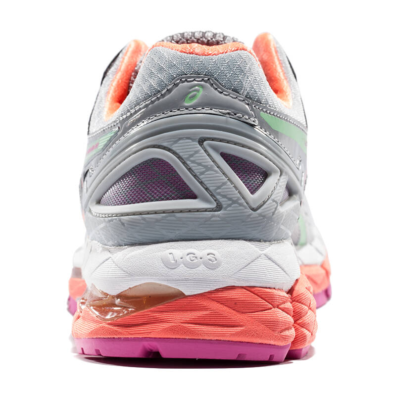 亚瑟士asics 新款 路跑鞋 女 gel-kayano 22 t597n-4407 银灰/珊瑚色