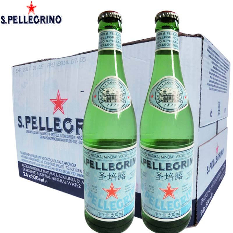 pellecrino圣培露充气天然矿泉水500ml*24瓶 意大利