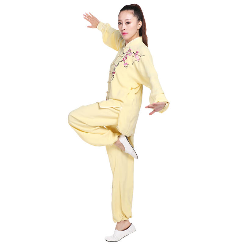 煌龙春夏秋棉加丝太极服高端刺绣太极拳服装练功服女武术表演服 浅