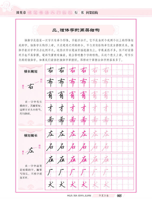 华夏万卷·田英章硬笔书法行书入门教程钢笔字