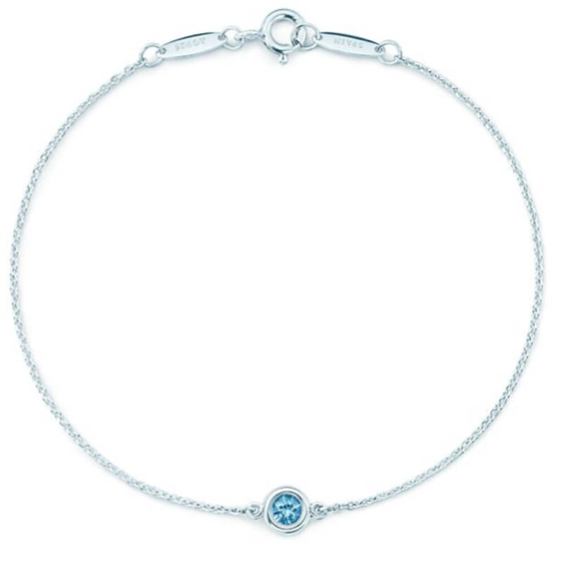 蒂芙尼蒂凡尼 tiffany 925银镶嵌蓝宝石手链 宝石0.13