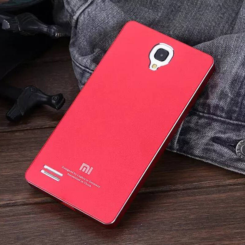 yjing金属边框后盖保护壳手机套适用于红米note/2红色