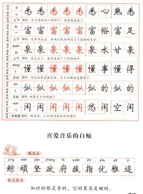 小学生硬笔书法练习:写字三年级上册(北师大版 修订版)