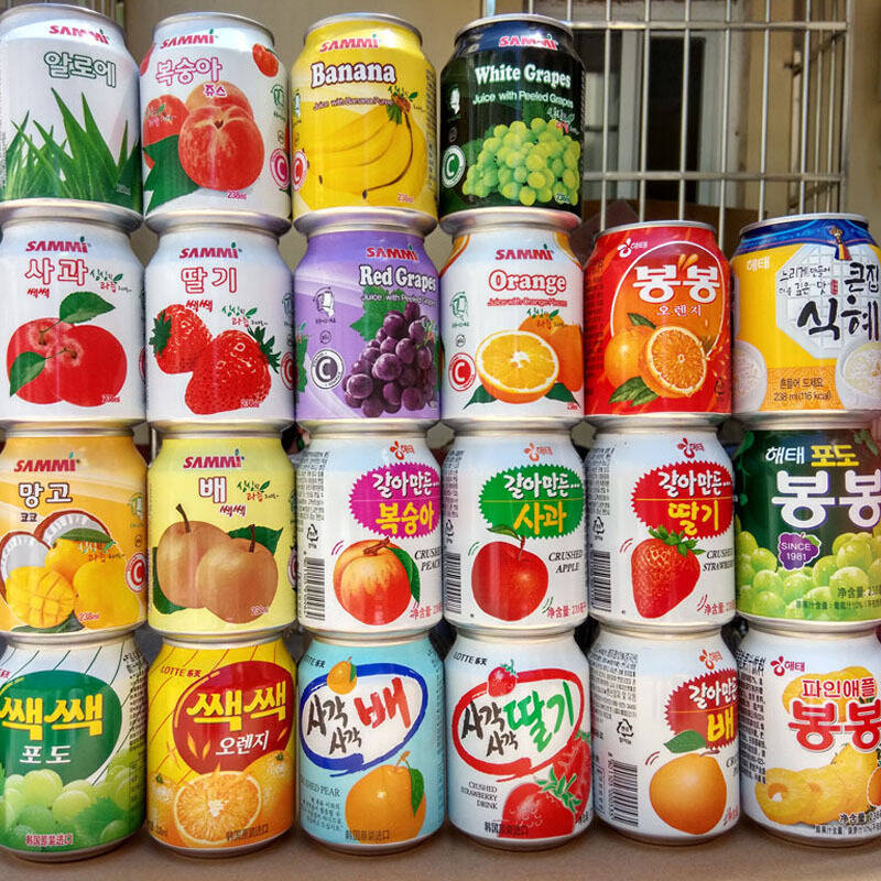 韩国进口乐天饮料 乐天海太橙汁葡萄汁草莓汁梨汁 12瓶多种口味组合