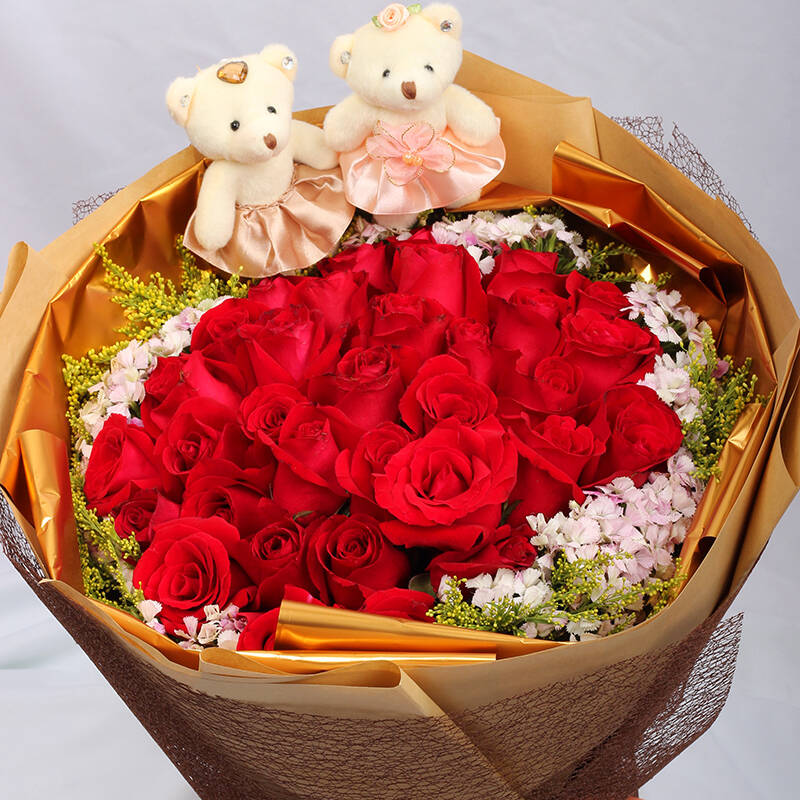朵美鲜花速递33朵玫瑰花结婚元旦节生日礼物