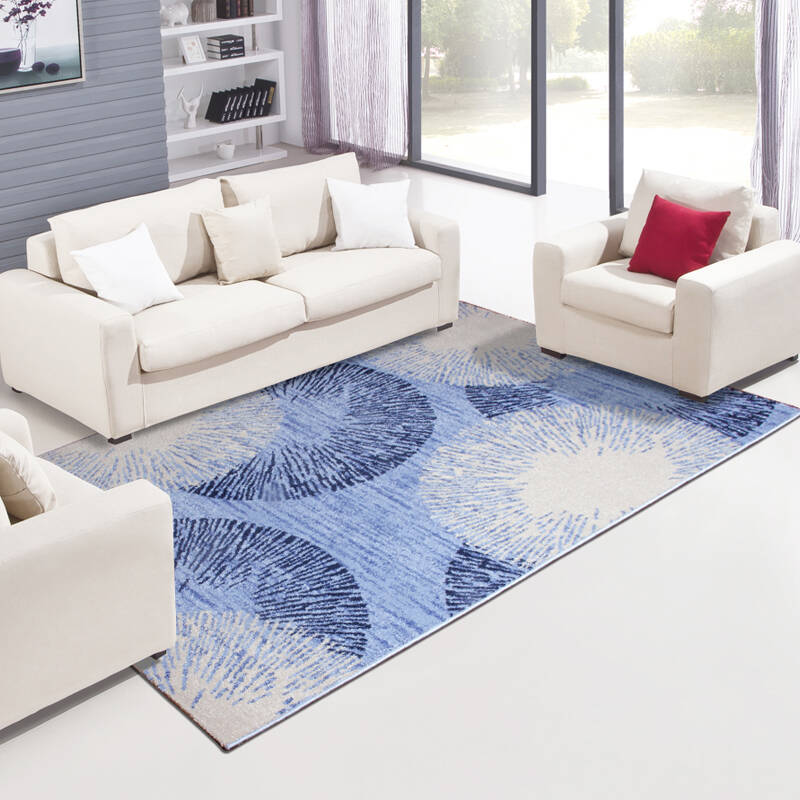 东方地毯 现代简约客厅地毯 弯头纱茶沙发地毯卧地垫欧式蓝色特价