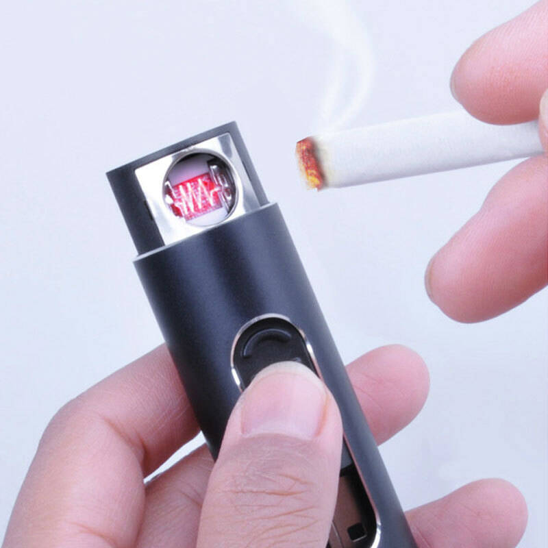 跃活 充电打火机 usb防风电子点烟器 创意脉冲电弧点香烟打火机 黑色