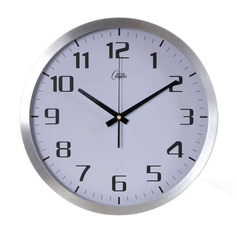 康巴丝(compas)金属石英钟时钟表创意数字静音钟表挂钟客厅卧室挂表壁