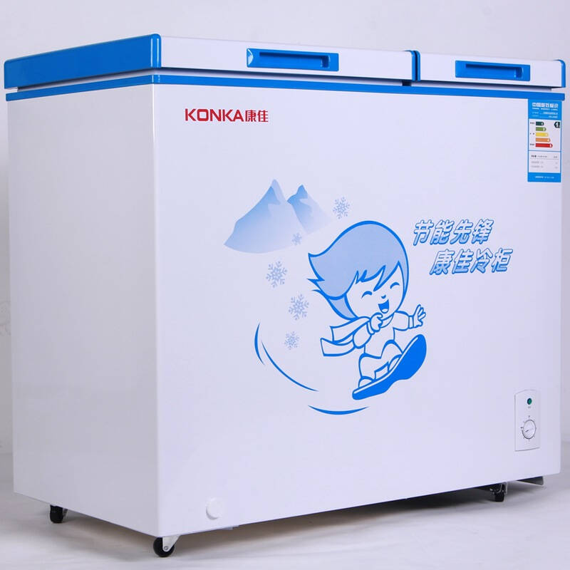 康佳(konka)206升 双门双温冷柜冰柜 节能变温 卧式冰箱 家用商用