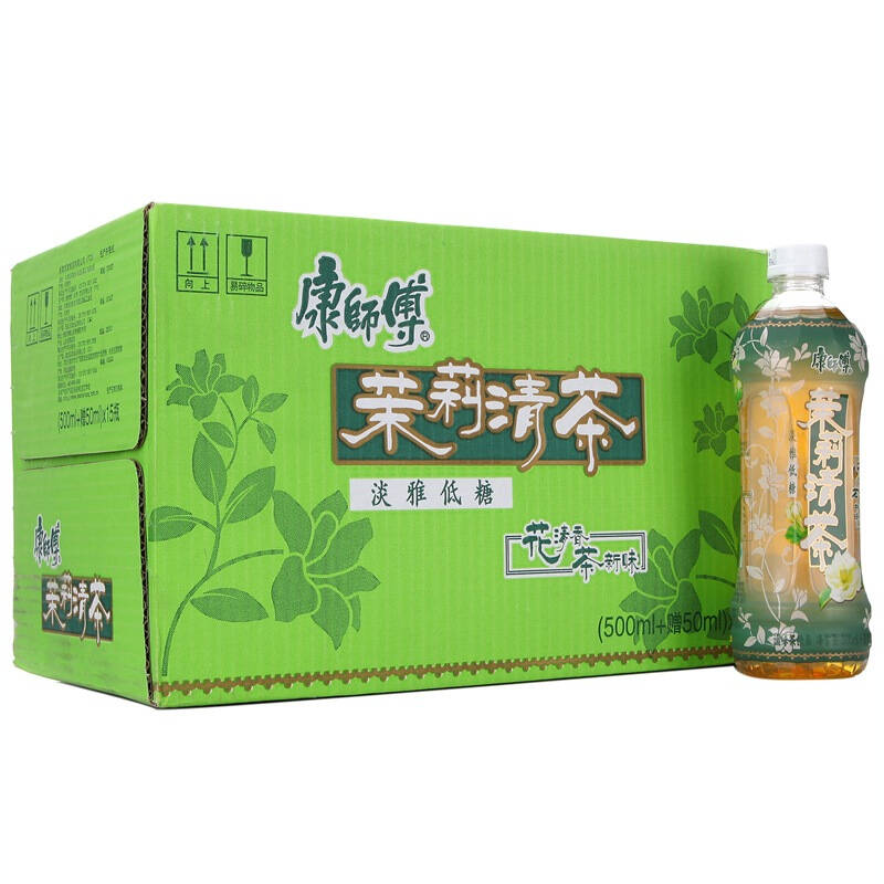 康师傅茉莉清茶500ml*15瓶 茉莉茶瓶装饮料清香浪漫整箱【图片 价格