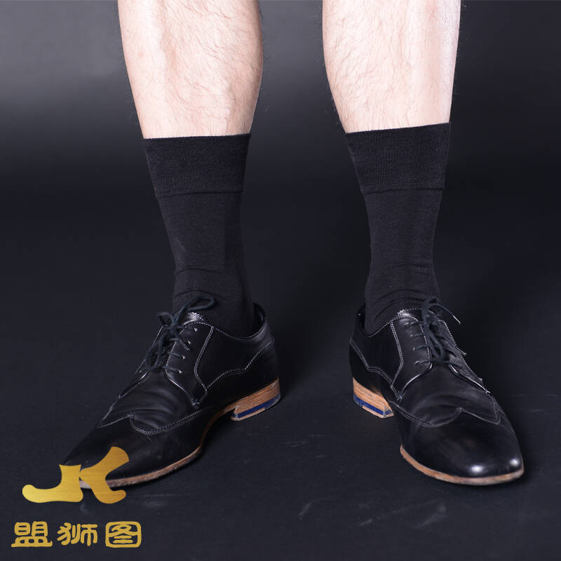 盟狮图男人袜袜子男士商务男袜长筒抗菌防臭丝麻棉3双装盟狮图天赐