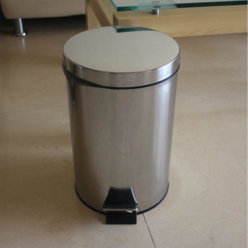 普润 不锈钢脚踏垃圾桶5升款 适合卧室卫生间使用 f2206