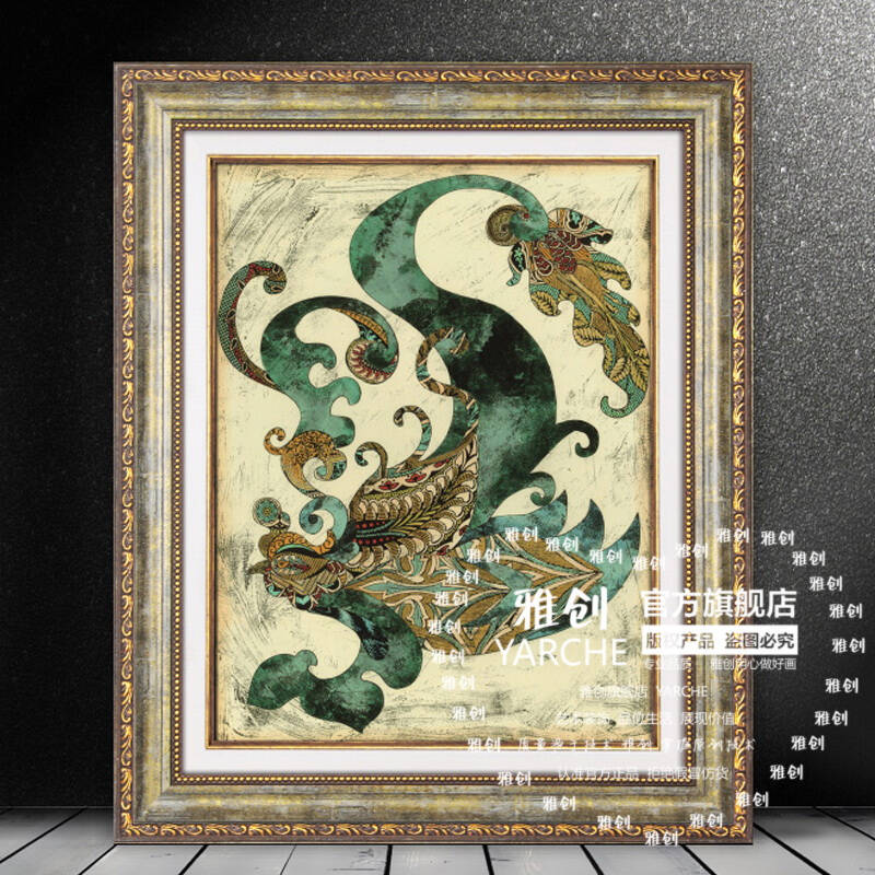 雅创油画 欧式美式尊贵高端大气上档次客厅壁画挂画装饰画 富贵凤凰