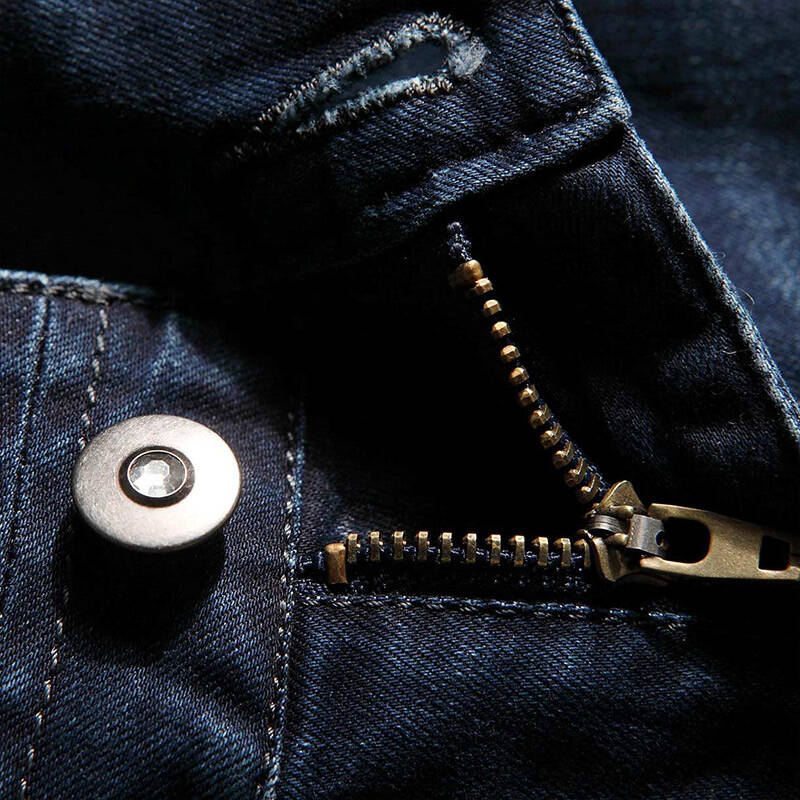 圣迪奥sdeer 女水洗做旧猫须纹带扣裤脚牛仔裤