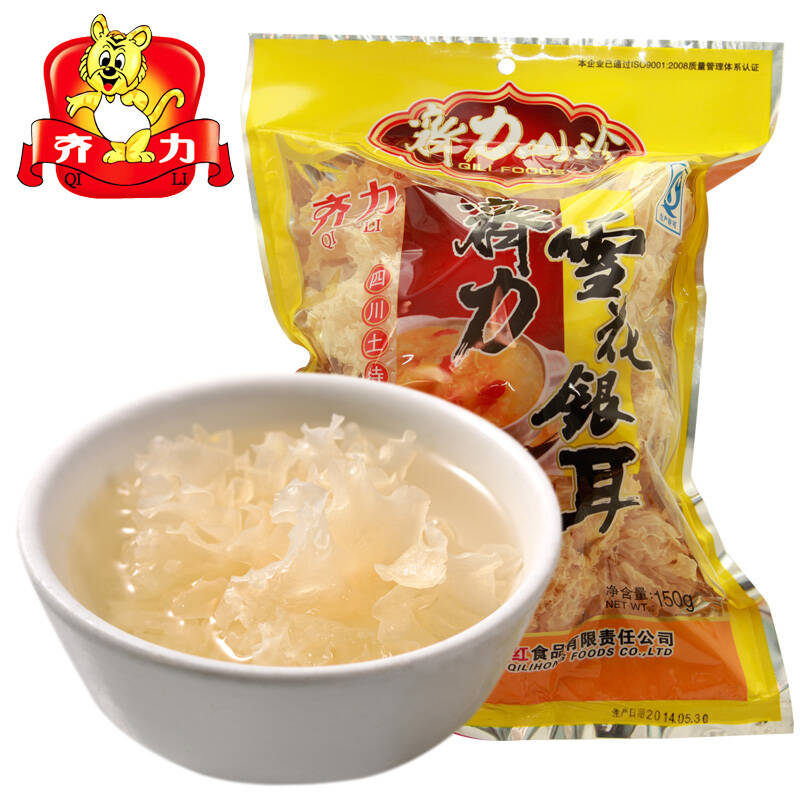齐力雪花银耳 糯耳 丑耳 雪耳150G