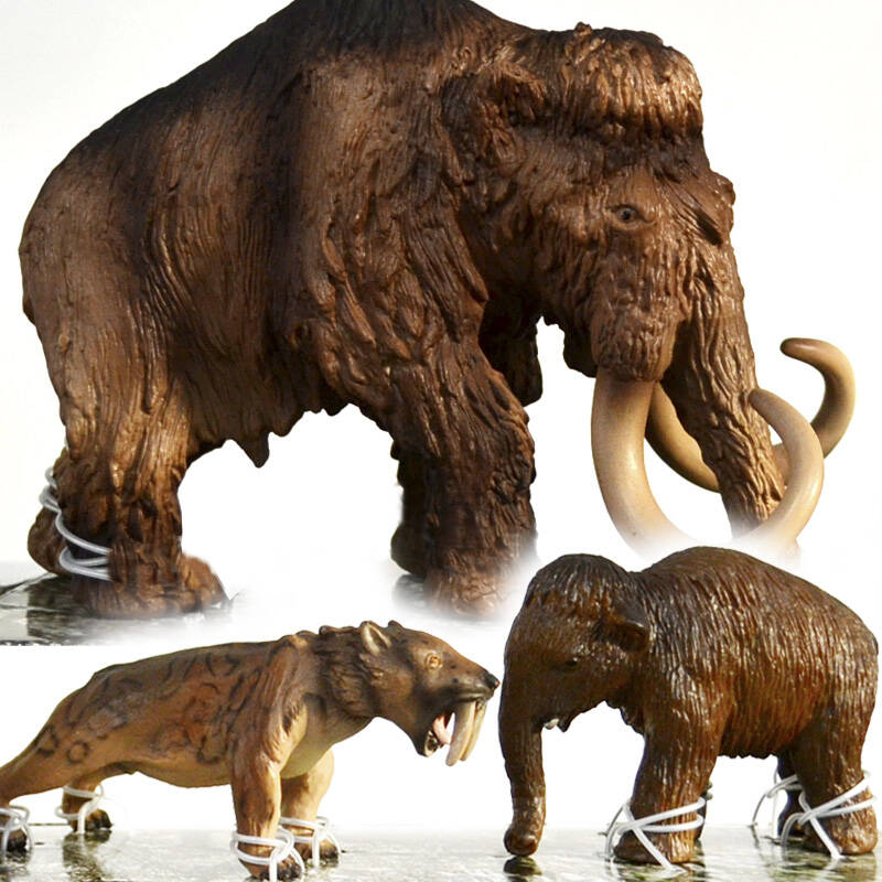 思乐schleich 德国 猛犸象 长毛象 剑齿虎模型 冰河世纪史前动物41361