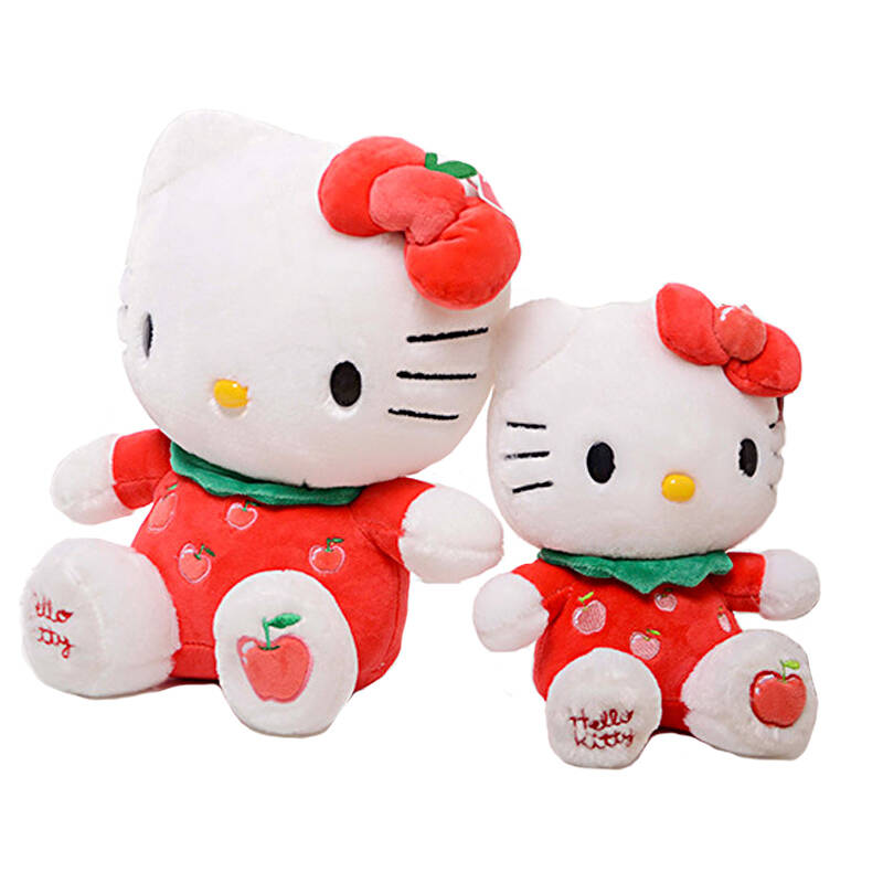 麦狄豪 hello kitty系列坐式kitty凯蒂猫公仔布娃娃 苹果款 23cm