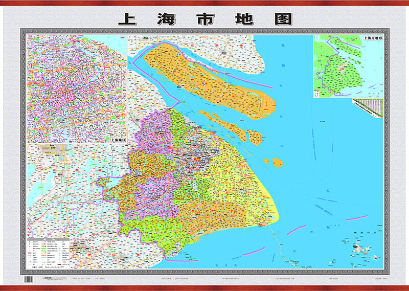上海市地图挂图上海政区图|《上海市地图挂图