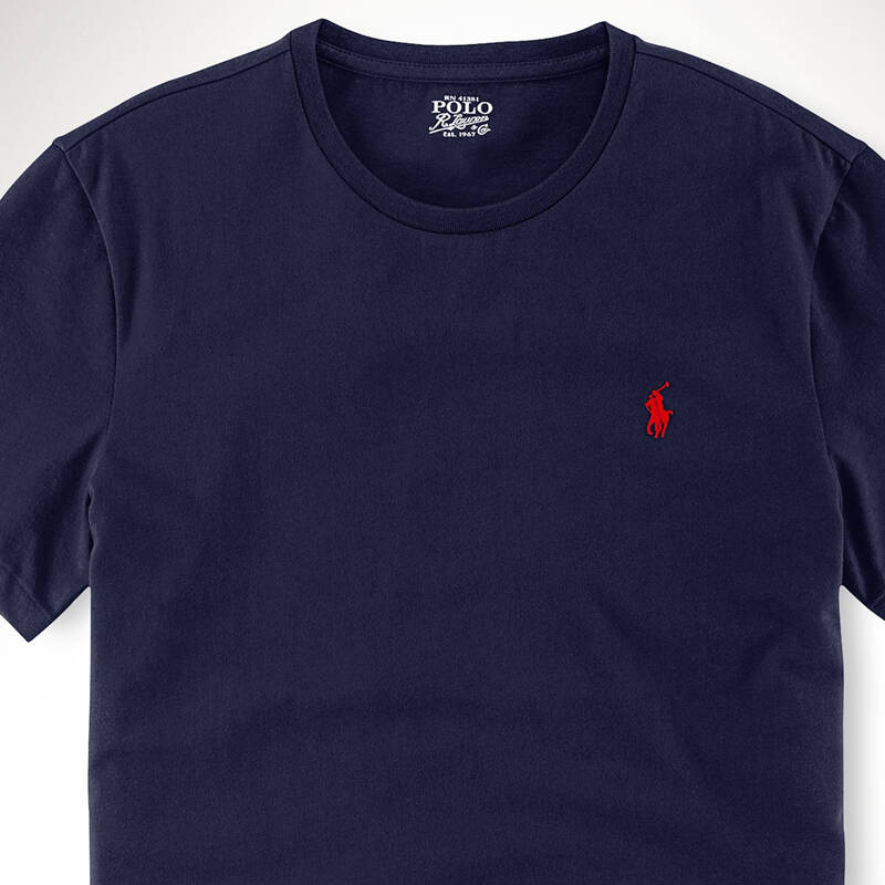 保罗拉夫劳伦(polo ralph lauren)男士圆领t恤 藏蓝-白标或者红标 xl