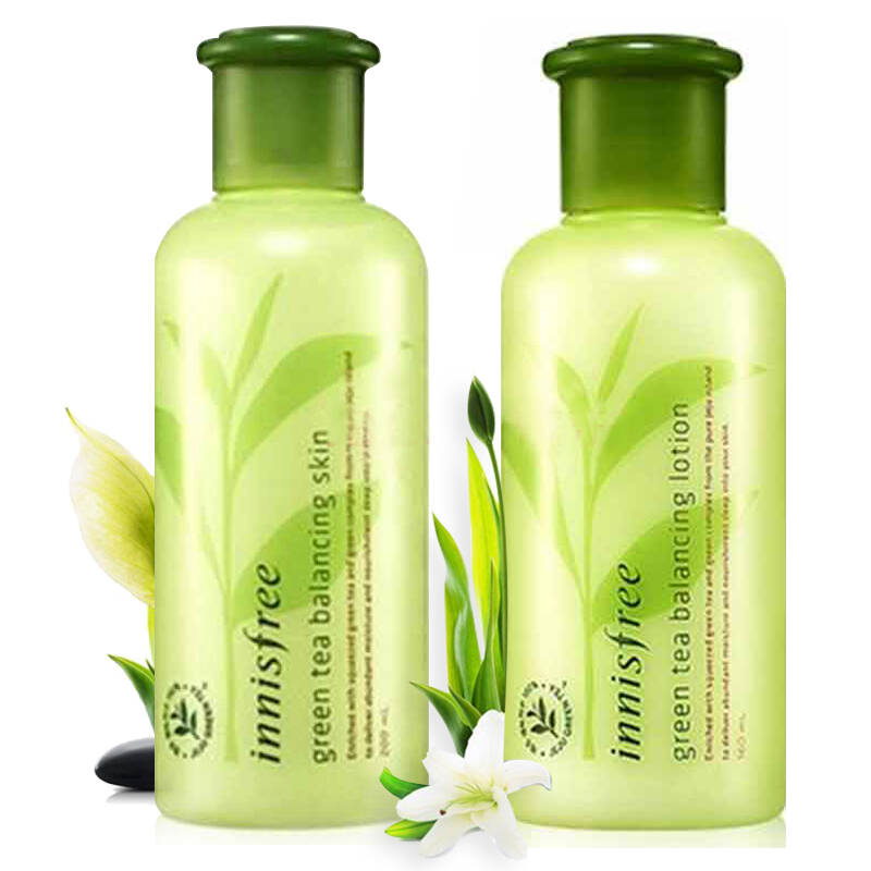 韩国innisfree悦诗风吟水乳套装系列 爽肤水乳液秋冬保湿补水 绿茶