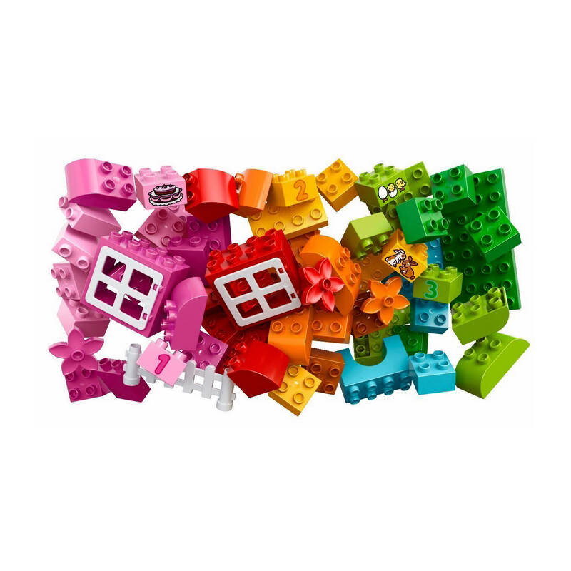 lego乐高duplo得宝系列大颗粒1.5-5岁 入门/ 多合一粉红趣味桶10571