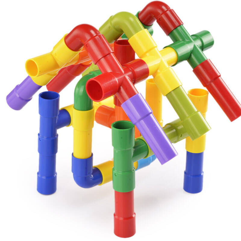 芙蓉天使 弯管水管管道积木玩具 儿童立体拼插益智积木玩具 100件袋装