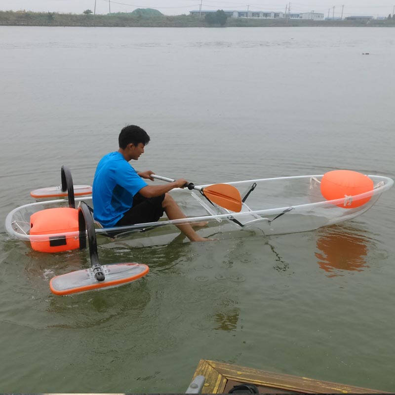 emotion canoe双人透明皮划艇休闲钓鱼船双人透明独木舟-白鳍豚 透明