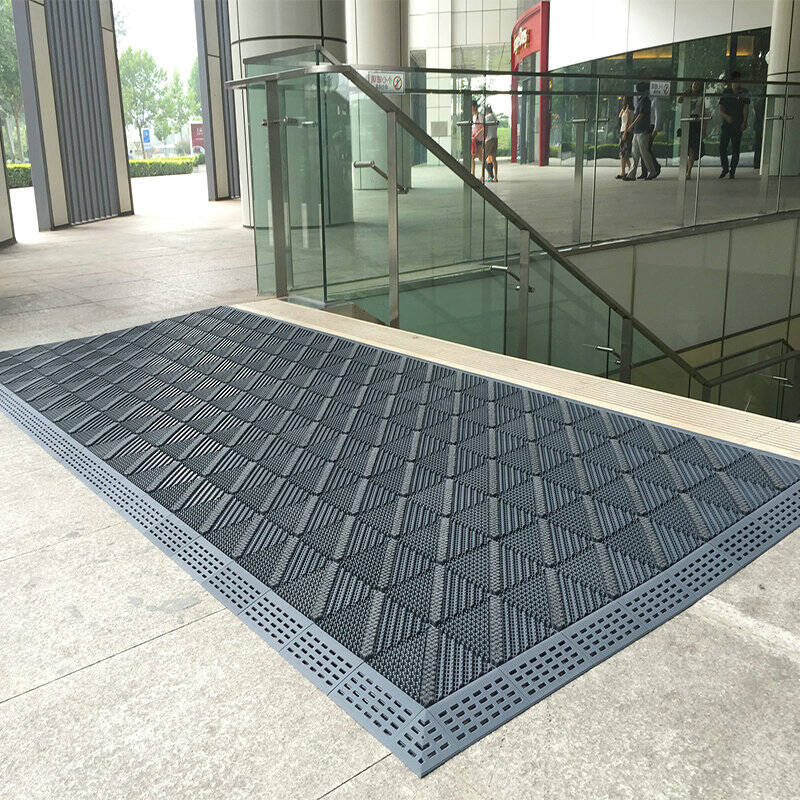进门门口三合一拼接地毯镂空防滑除尘酒店宾馆办公楼地毯 单刷灰块绿