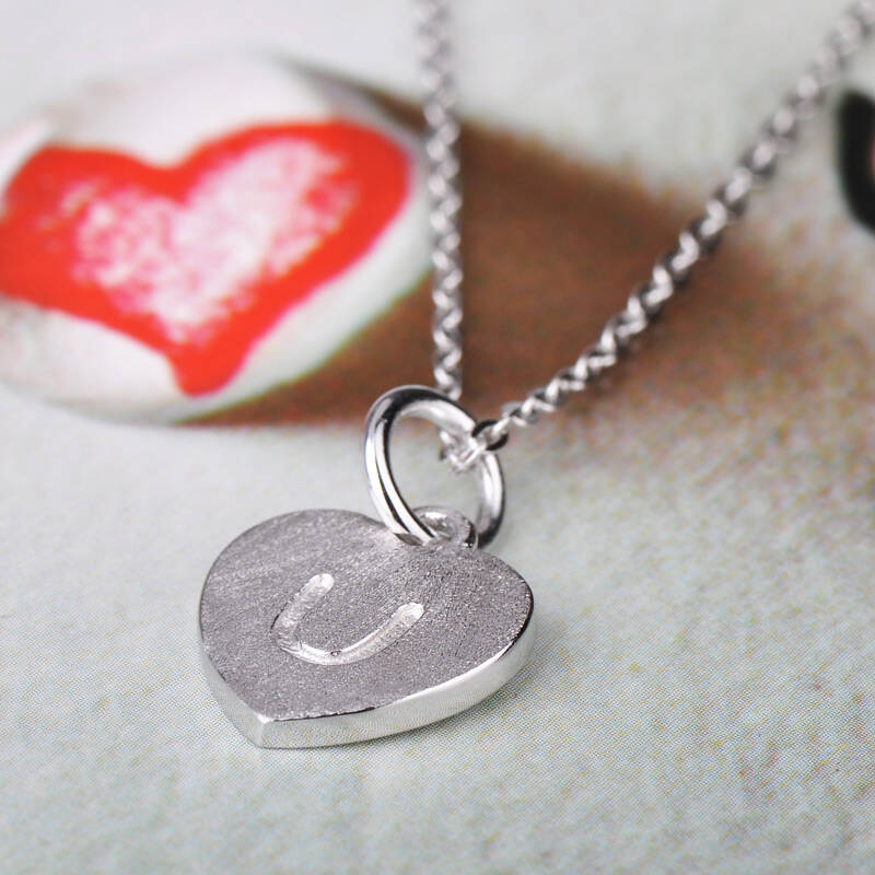 相思树 时尚心形26英文字母情侣项链一对 925