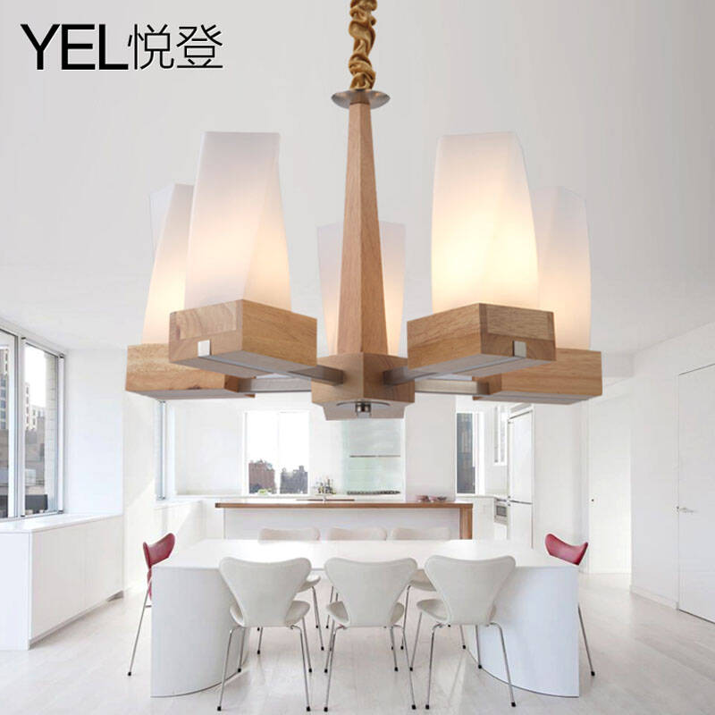 悦登家装家居建材灯饰照明吊灯现代简约宜家日式木吊灯客厅吊灯卧室灯